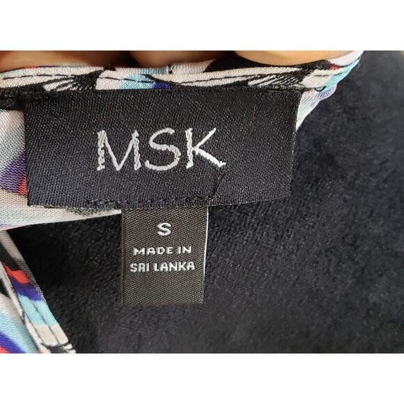 MSK Women's Multicolor Polyester Round Neck Long Sleeve Knee Length Dress Small - Picture 9 of 13